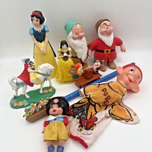 Disney Snow White & the Seven Dwarfs lot Pencil money bank Figures Vintage